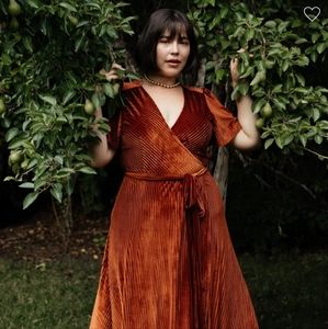 Baltic Born Andi Ribbed Velvet Wrap Dress